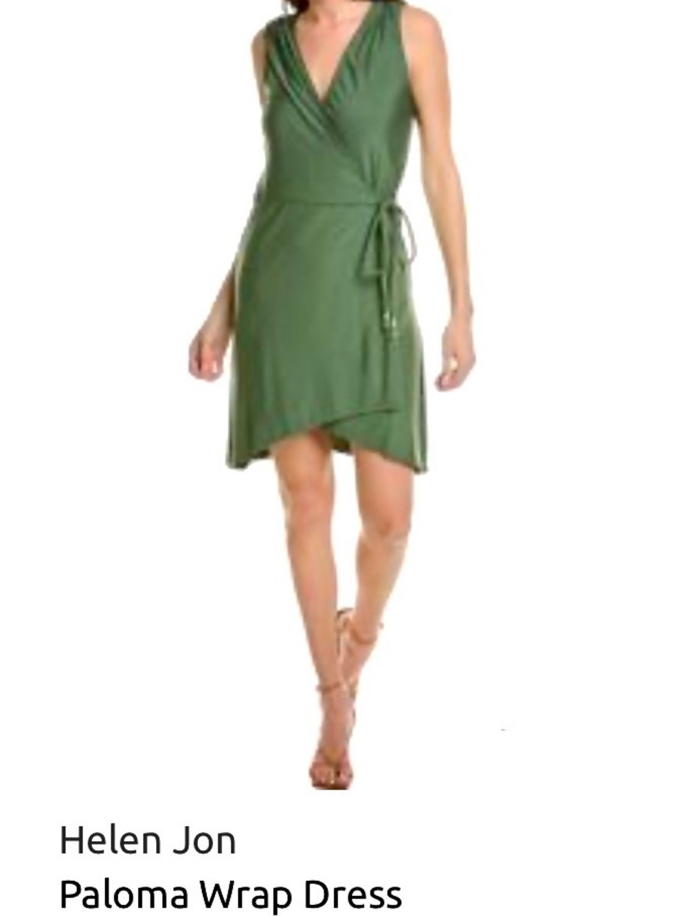 NWOT Helen Jon Green Paloma Wrap Dress Sz L